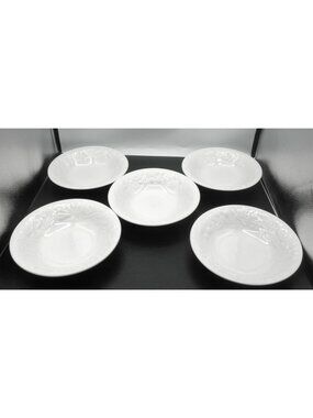 Fruit by Gibson 8 Inch Rimmed Bowl Set of 5 Pattern Code: GIDFRU Embossed Fruit